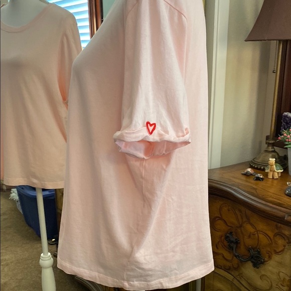 NYDJ Pink Relaxed Short Sleeve Tee - Picture 2 of 11